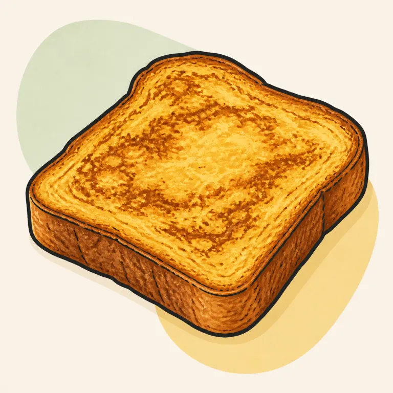 Hand-drawn editorial illustration of French toast, plain.