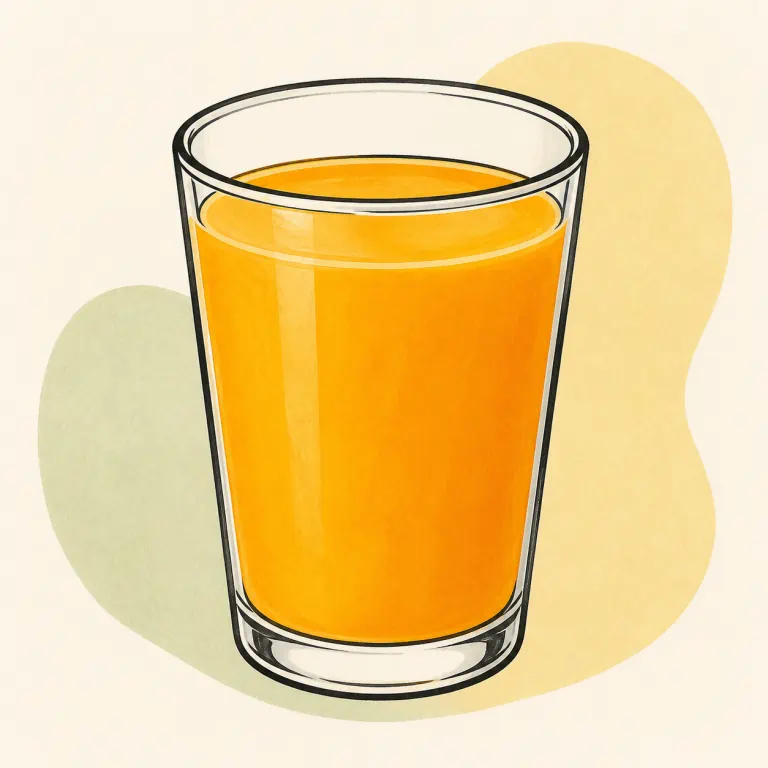 Hand-drawn editorial illustration of Fruit juice drink.