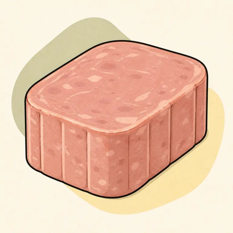 Hand-drawn editorial illustration of Ham, canned.