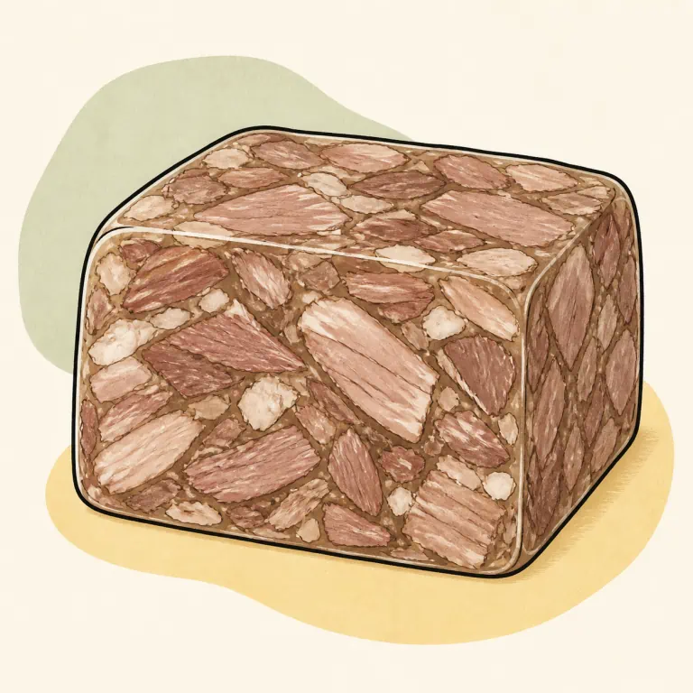 Hand-drawn editorial illustration of Head cheese.