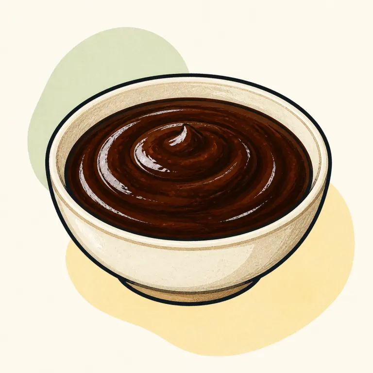 Hand-drawn editorial illustration of Hoisin sauce.