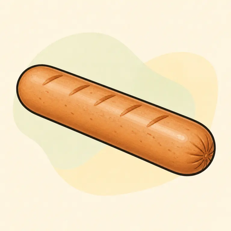 Hand-drawn editorial illustration of Hot dog, turkey.