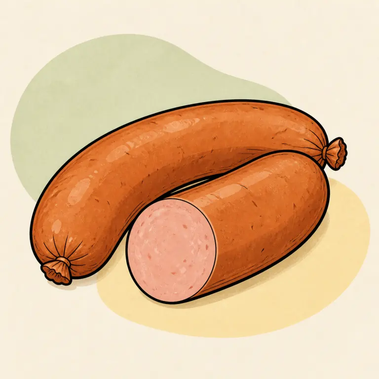 Hand-drawn editorial illustration of Knockwurst.