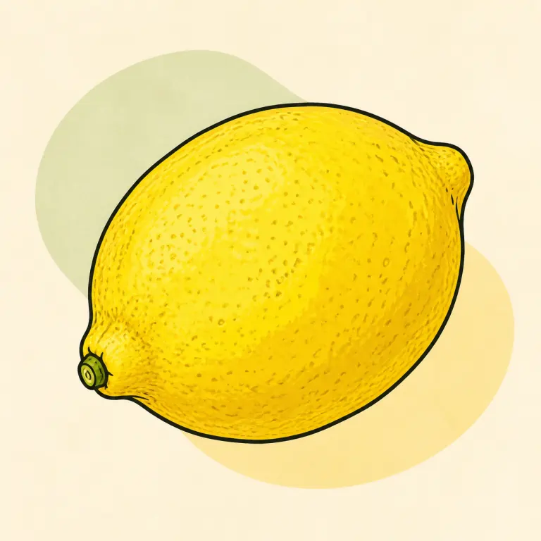 Hand-drawn editorial illustration of Lemon, raw.