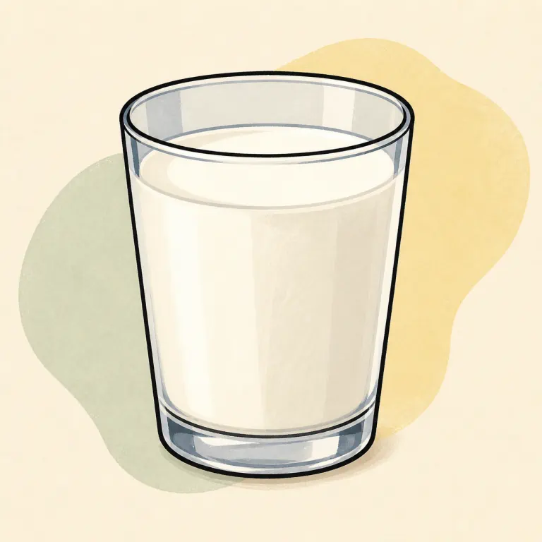 Hand-drawn editorial illustration of Milk, dry, reconstituted, whole.
