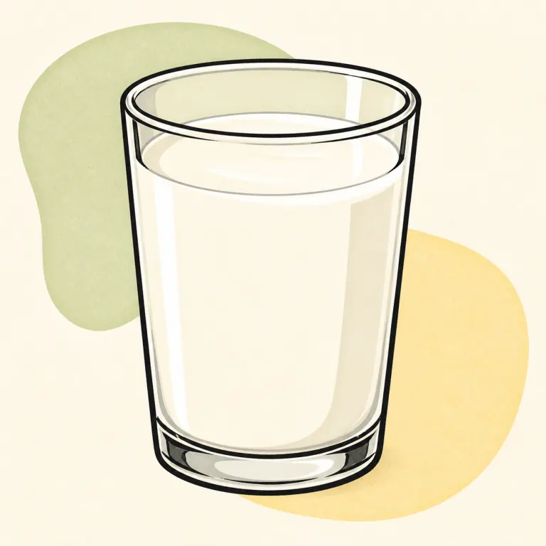 Hand-drawn editorial illustration of Milk, fat free (skim).