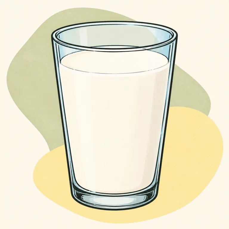 Hand-drawn editorial illustration of Milk, lactose free, whole.