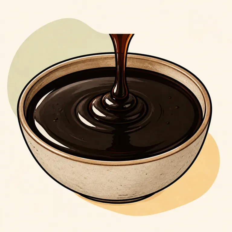 Hand-drawn editorial illustration of Molasses.
