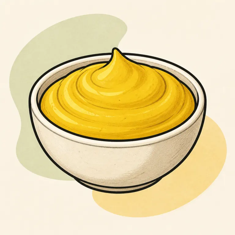 Hand-drawn editorial illustration of Mustard.
