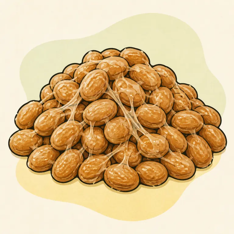 Hand-drawn editorial illustration of Natto.