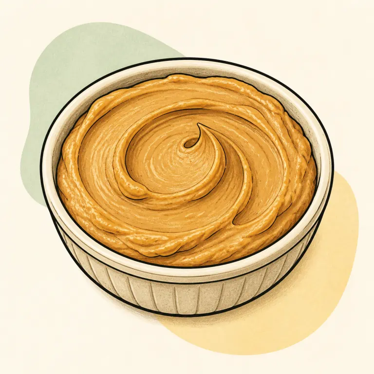 Hand-drawn editorial illustration of Peanut butter, lower sodium.