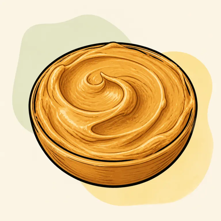 Hand-drawn editorial illustration of Peanut butter.
