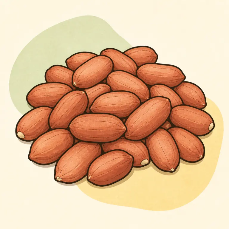 Hand-drawn editorial illustration of Peanuts, unroasted.