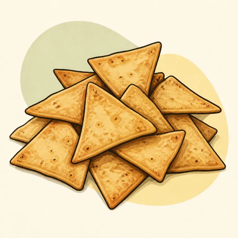 Hand-drawn editorial illustration of Pita chips.