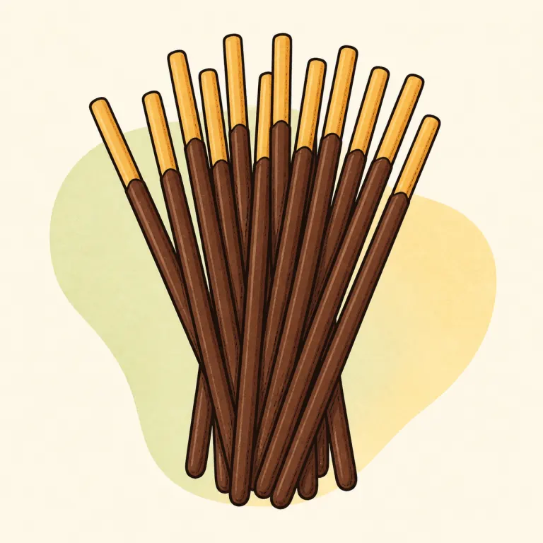 Hand-drawn editorial illustration of Pocky.