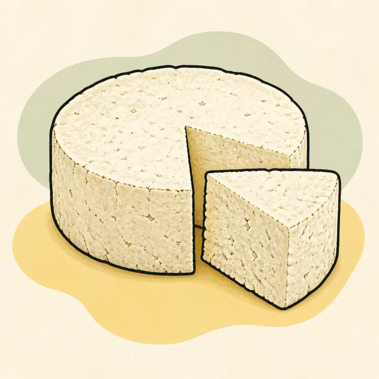 Hand-drawn editorial illustration of Queso cotija.