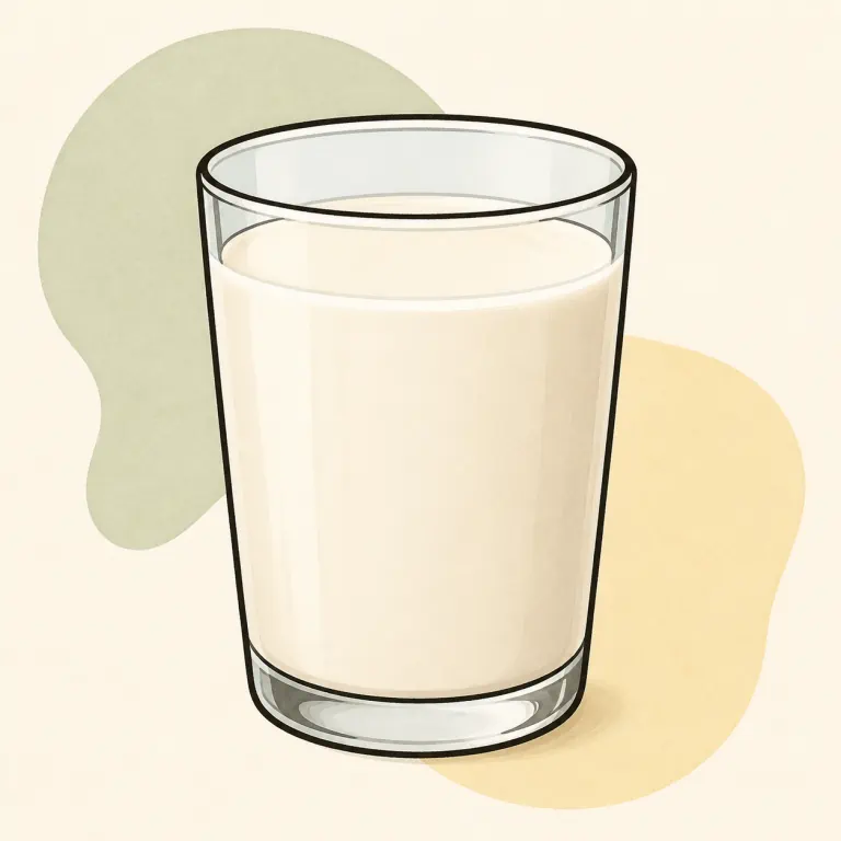 Hand-drawn editorial illustration of Rice milk.