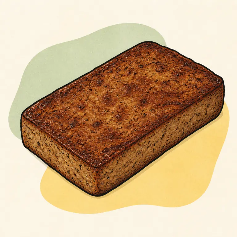 Hand-drawn editorial illustration of Scrapple, cooked.
