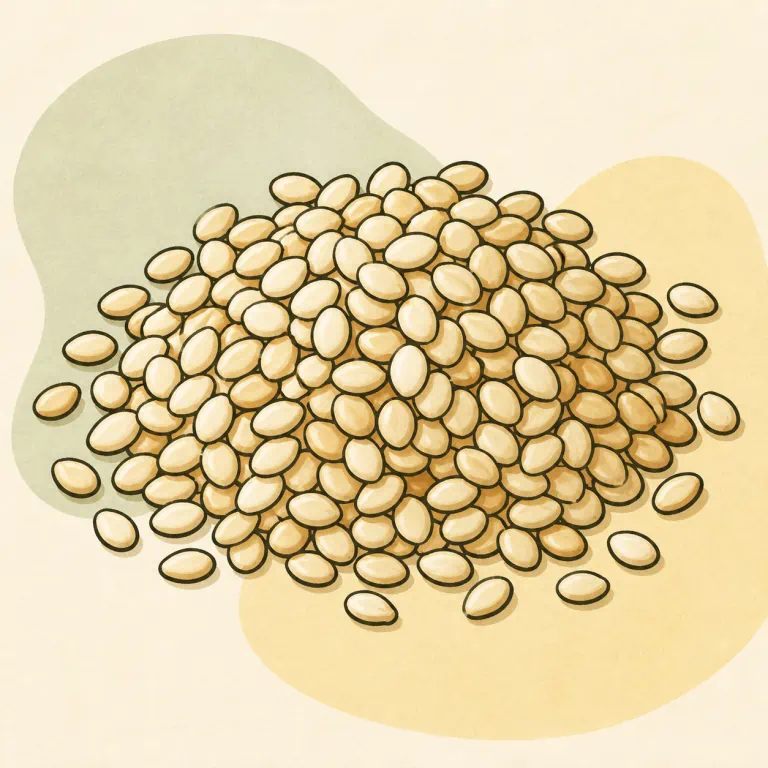 Hand-drawn editorial illustration of Sesame seeds.