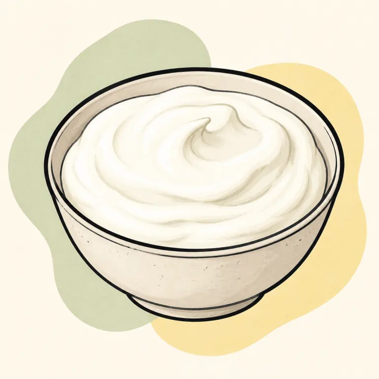 Hand-drawn editorial illustration of Sour cream, regular.