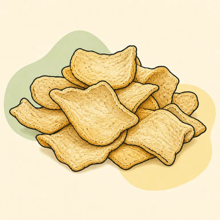 Hand-drawn editorial illustration of Soy chips.