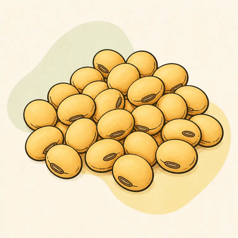 Hand-drawn editorial illustration of Soy nuts.