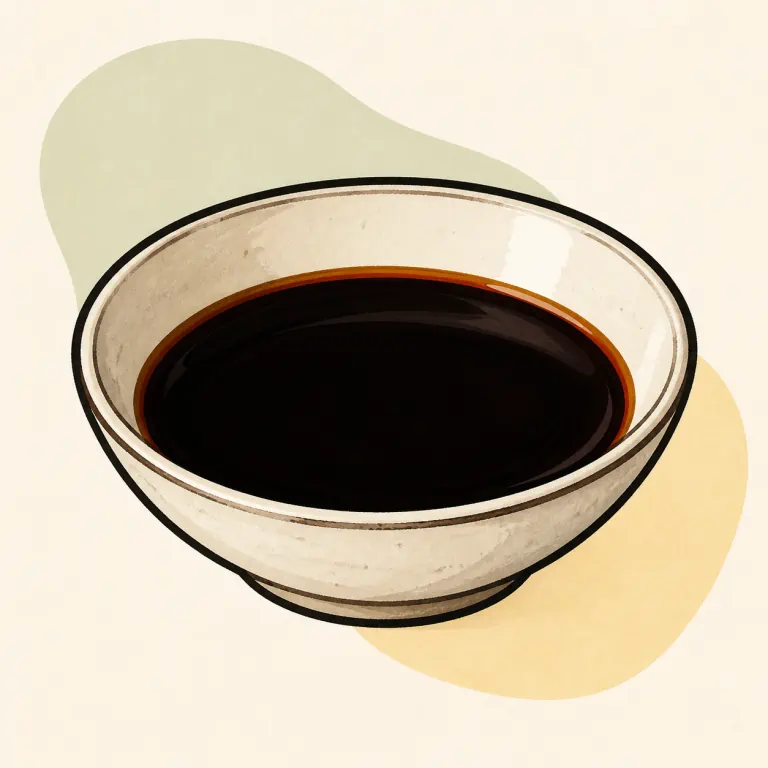 Hand-drawn editorial illustration of Soy sauce.