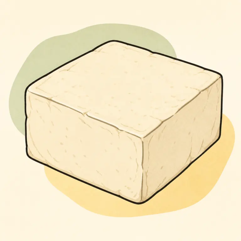 Hand-drawn editorial illustration of Soybean curd.