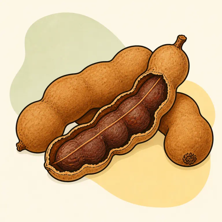 Hand-drawn editorial illustration of Tamarind.
