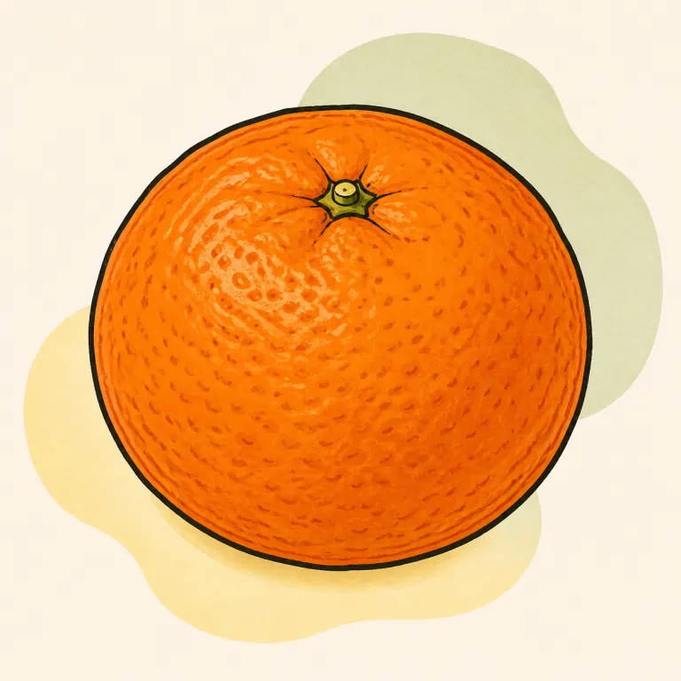 Hand-drawn editorial illustration of Tangerine, raw.