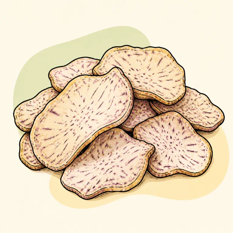 Hand-drawn editorial illustration of Taro chips.
