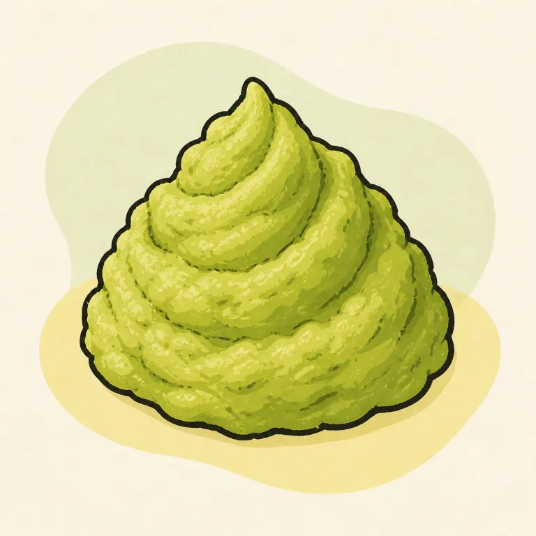 Hand-drawn editorial illustration of Wasabi paste.