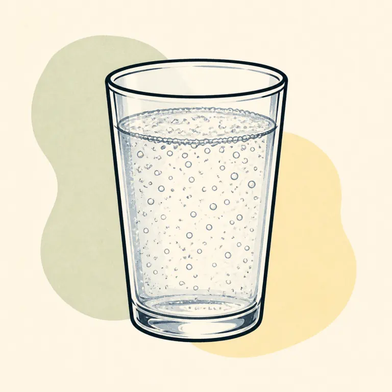 Hand-drawn editorial illustration of Water, tonic.