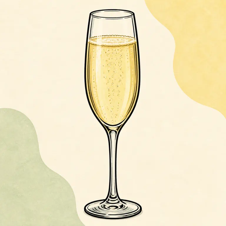 Hand-drawn editorial illustration of Wine, sparkling.